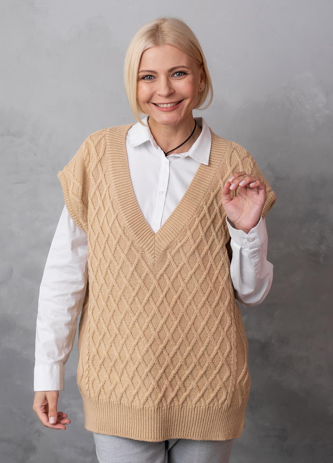 Жилет оверсайз з аранами 0104