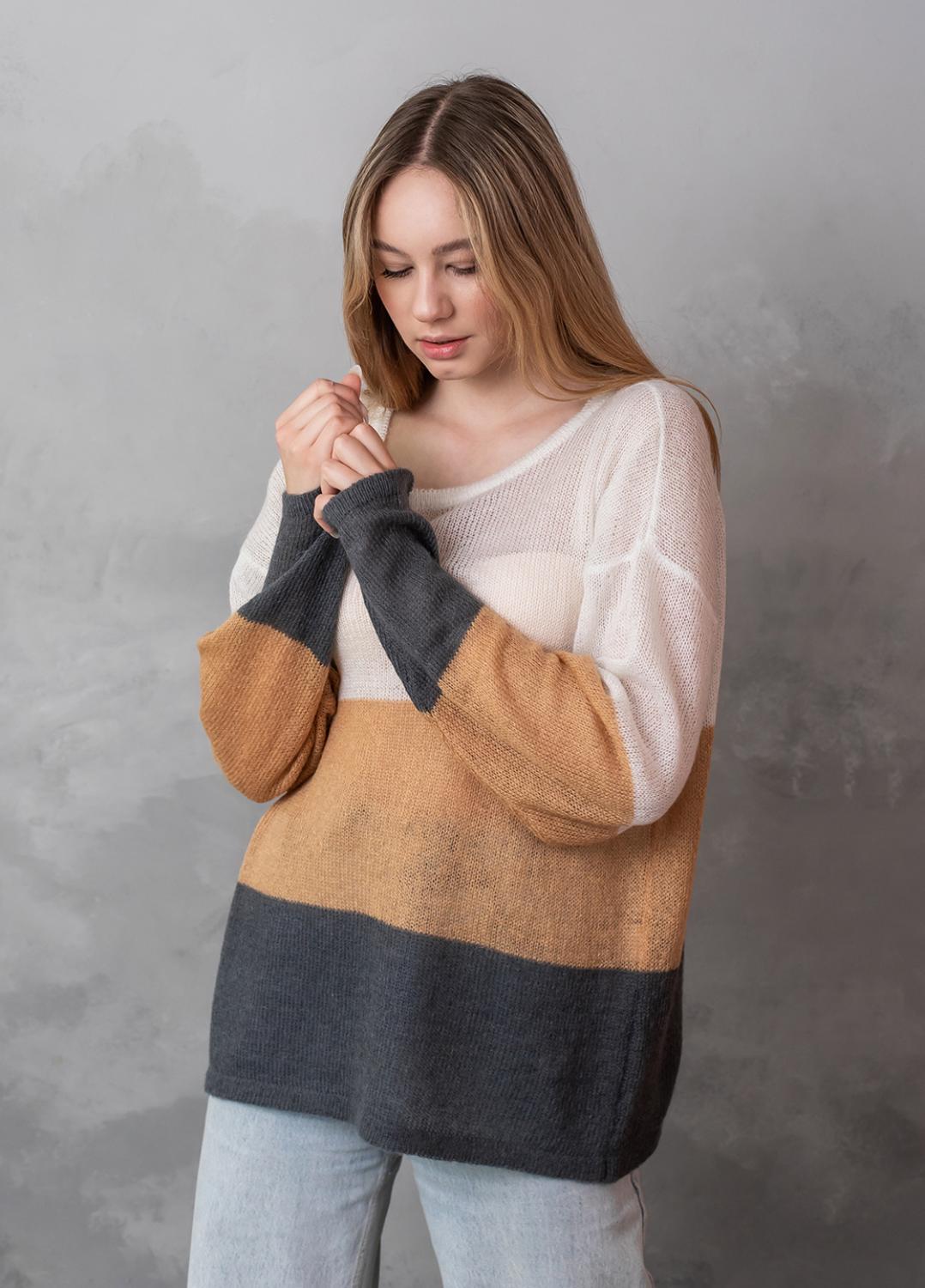 Джемпер в широку смужку з мохеру 0108