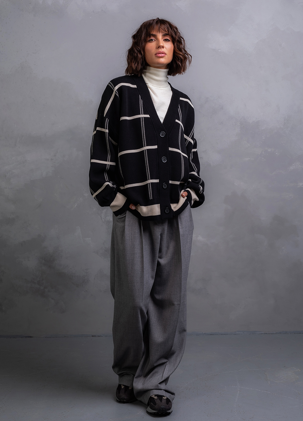 Кардиган в клітинку 0149