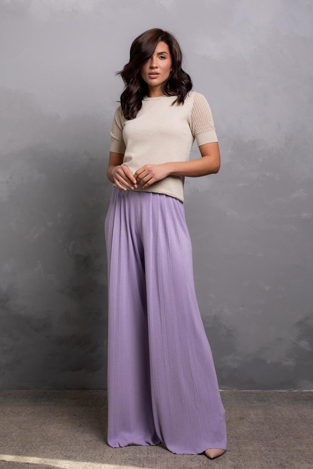 Штани-палаццо з кашеміру та віскози 0096