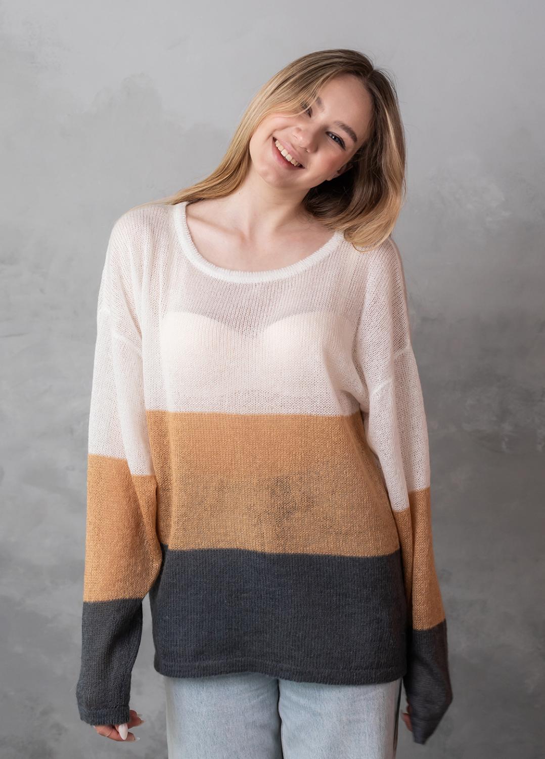 Джемпер в широку смужку з мохеру 0108