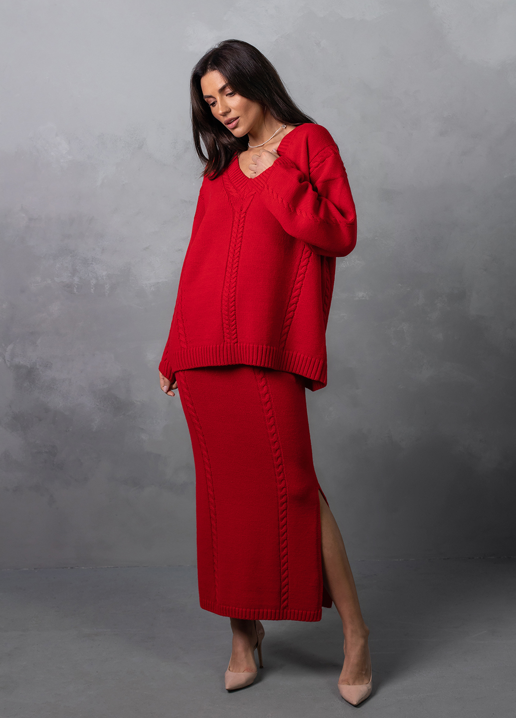 Спідниця міді з розрізами 0147