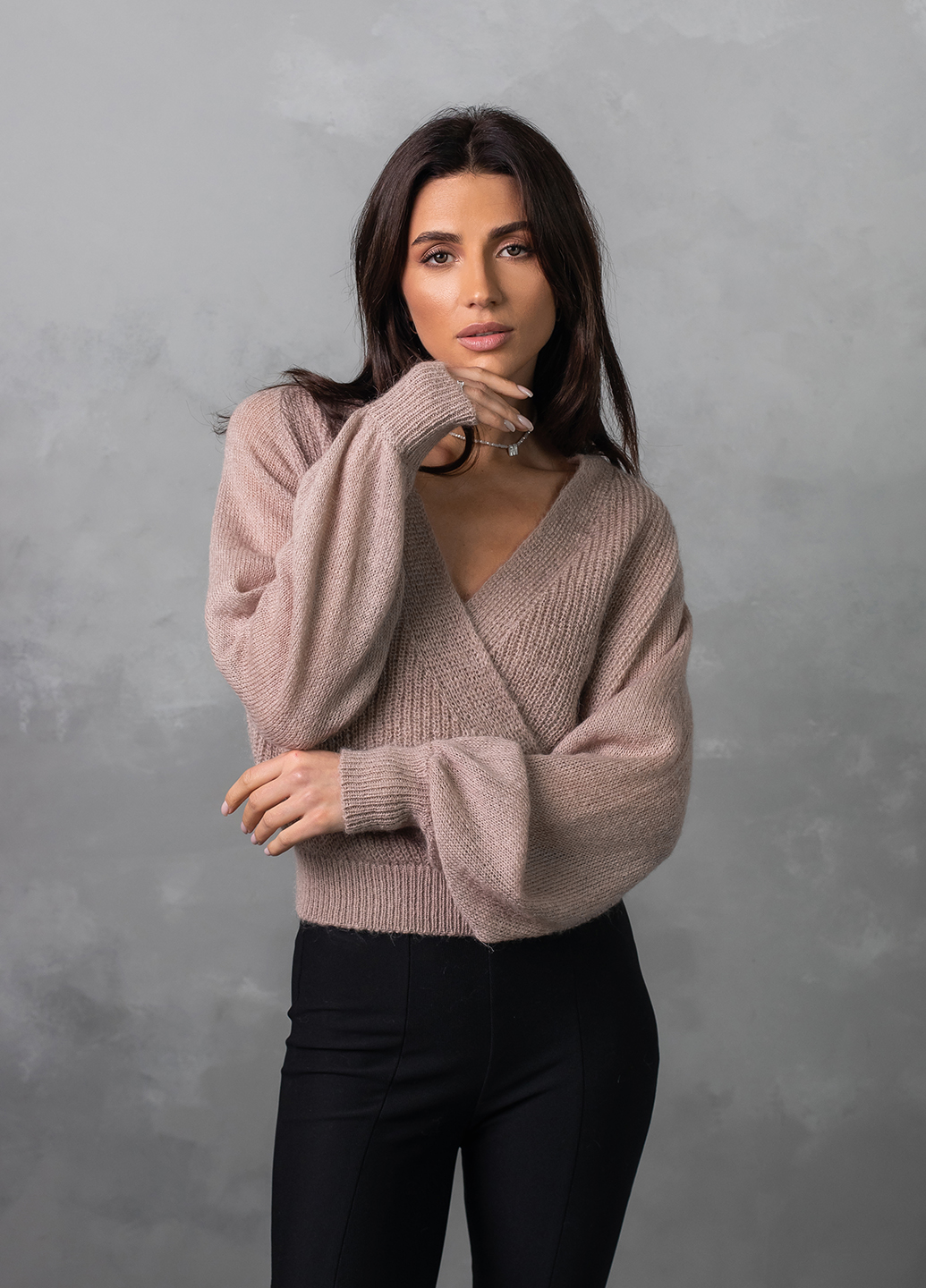 Джемпер мохеровий на запах 0142