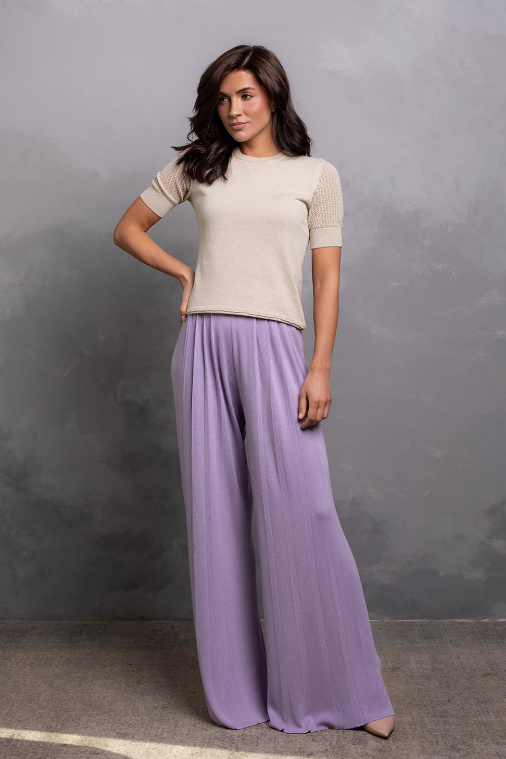 Штани-палаццо з кашеміру та віскози 0096