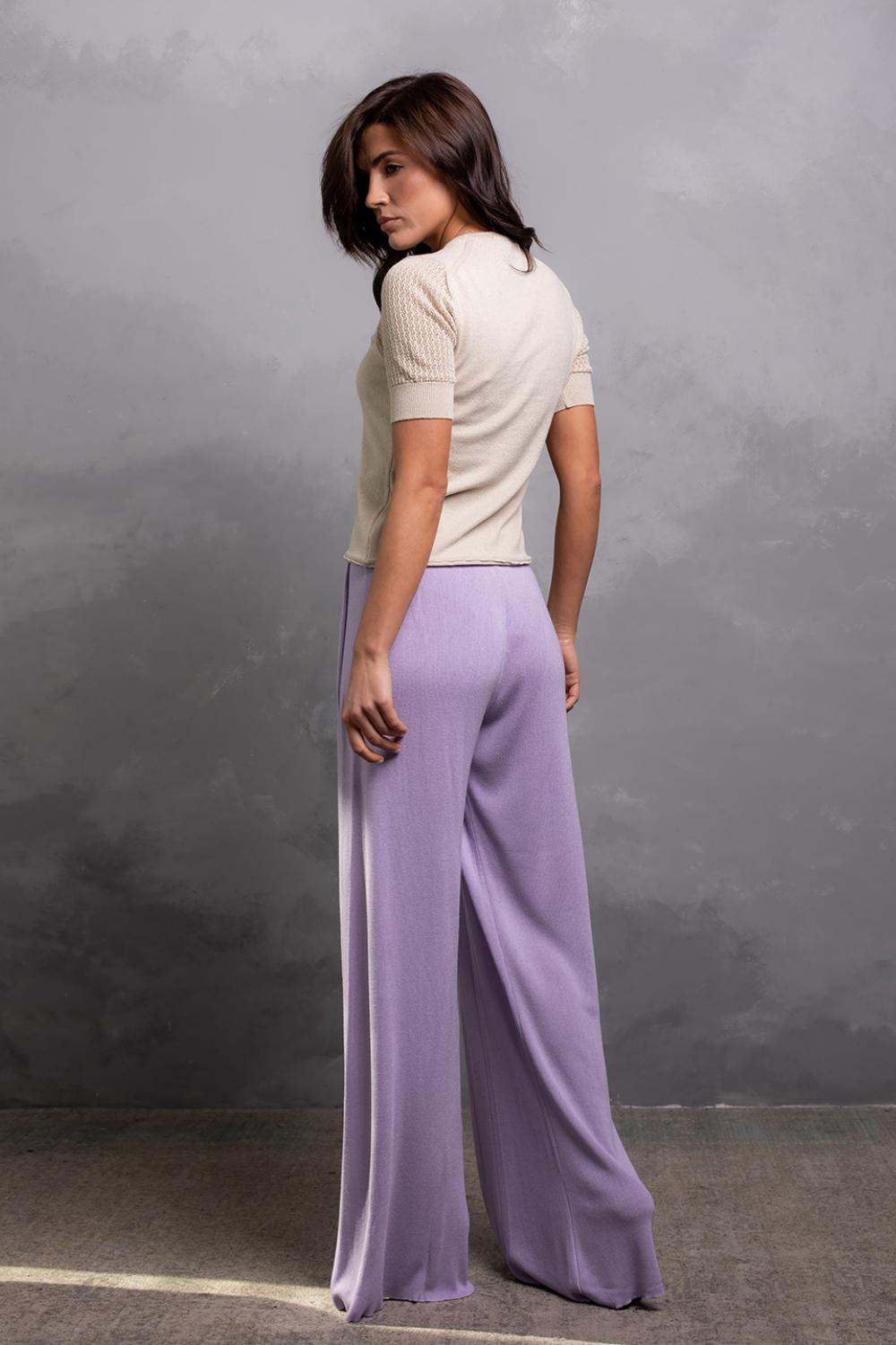 Штани-палаццо з кашеміру та віскози 0096