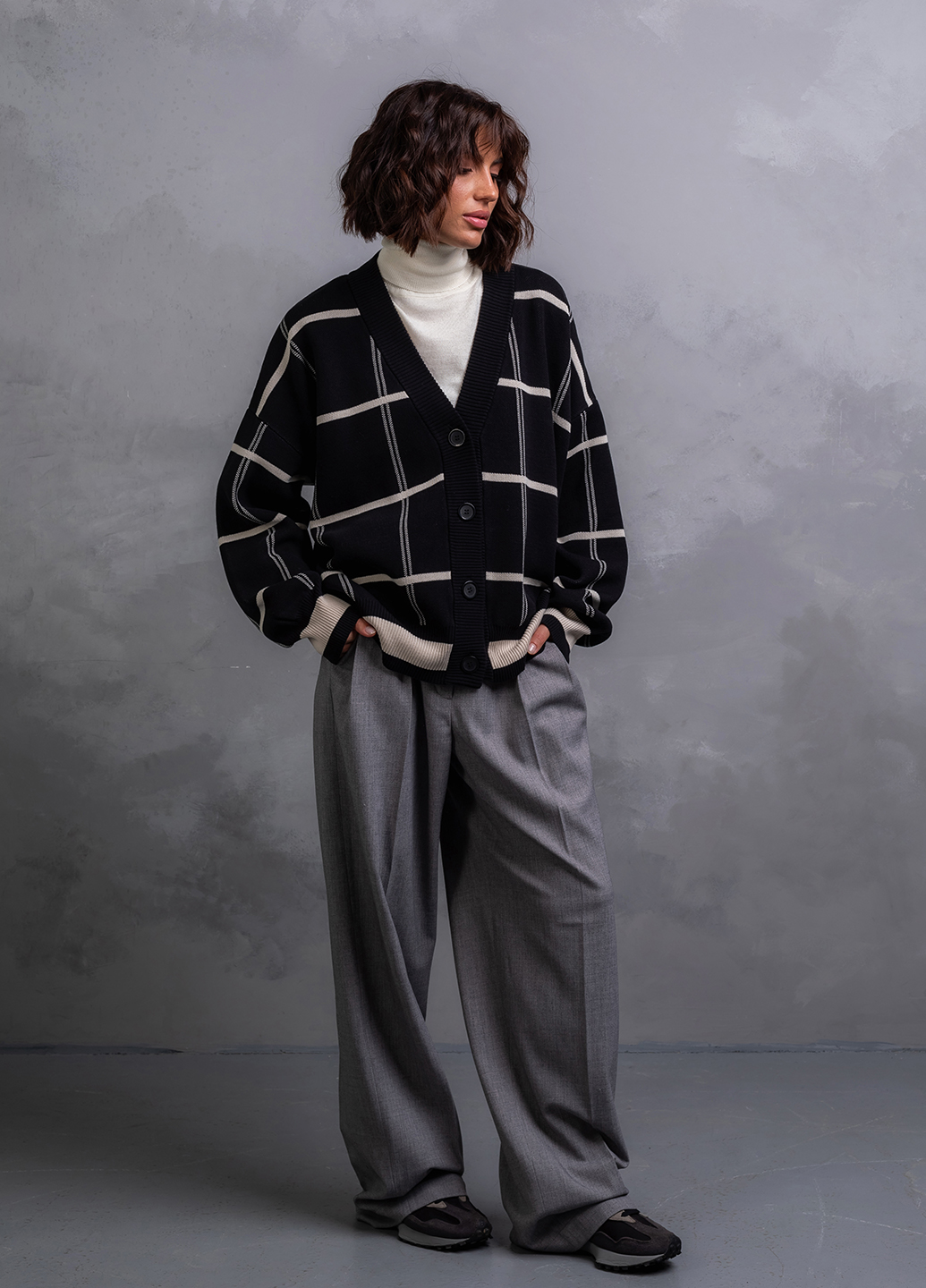 Кардиган в клітинку 0149