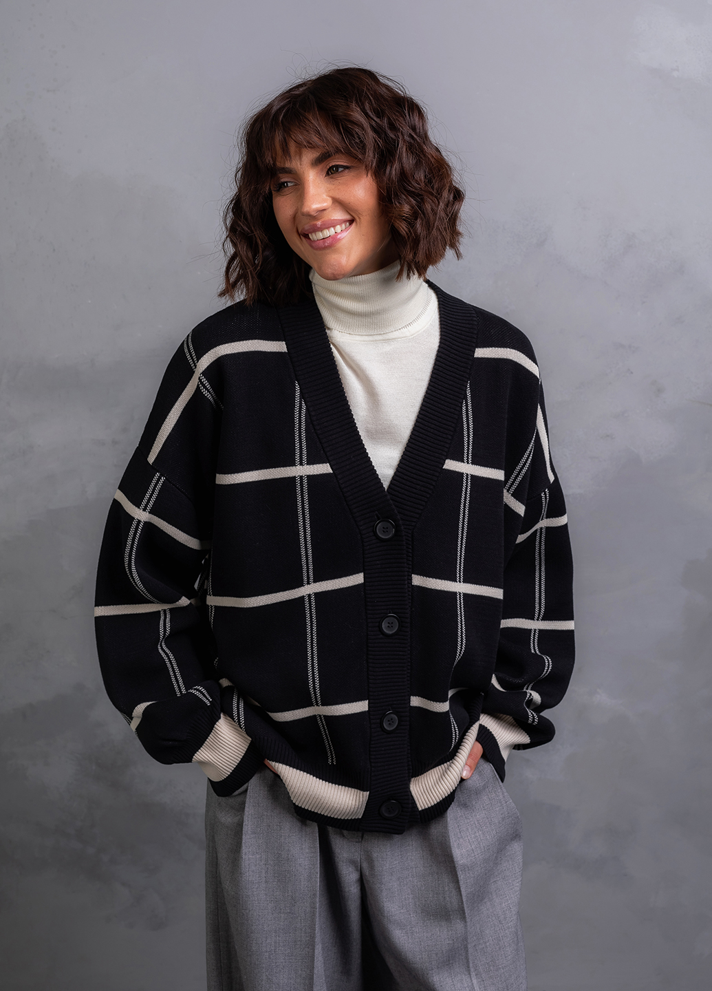 Кардиган в клітинку 0149