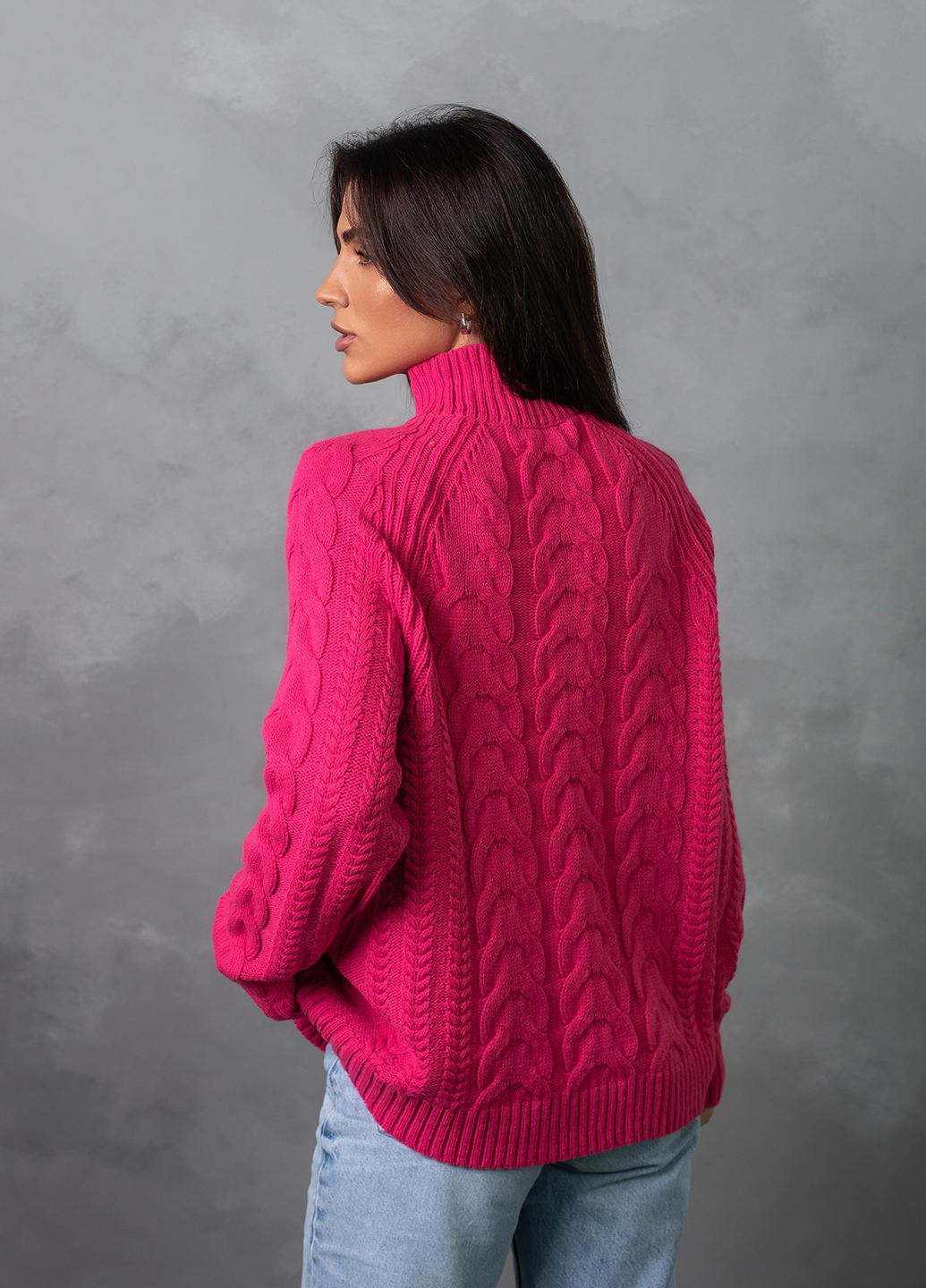 Фактурний светр з косами 0098