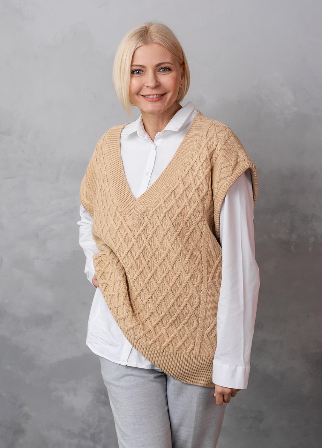 Жилет оверсайз з аранами 0104